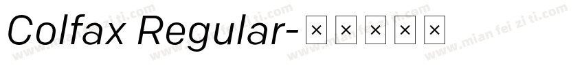 Colfax Regular字体转换